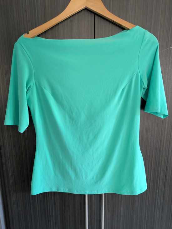 Joseph Ribkoff Tops - Joseph Ribkoff Boatneck Short Sleeve Top - Mint/Turquoise